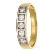 Anello - 18 carati Oro bianco, Oro giallo - 0.08ct. tw. Diamante (Naturale)