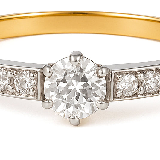 Anello - 14 carati Oro bianco, Oro giallo - 0.59ct. tw. Diamante (Naturale)