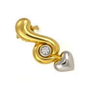 Orecchini - 18 carati Oro giallo, Oro bianco - 0.03ct. tw. Diamante (Naturale)