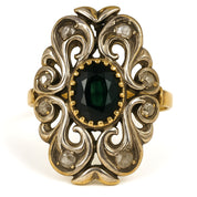 Anello in Oro Giallo ,Oro Bianco 18 carati -zaffiro Diamanti