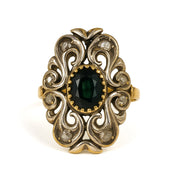 Anello in Oro Giallo ,Oro Bianco 18 carati -zaffiro Diamanti