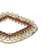 Spilla - 18 carati Oro giallo - 8.00ct. tw. Rubino - Perla