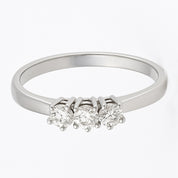 Anello - 18 carati Oro bianco - 0.18ct. tw. Diamante (Naturale)