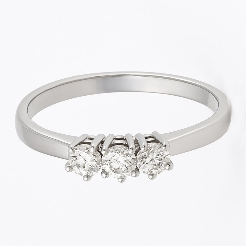 Anello - 18 carati Oro bianco - 0.18ct. tw. Diamante (Naturale)