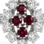 Anello - 18 carati Oro bianco - 1.46ct. tw. Rubino - Diamante