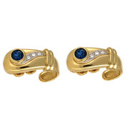 Orecchini - 18 carati Oro bianco, Oro giallo - 0.33ct. tw. Zaffiro - Diamante