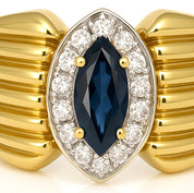 Anello - 18 carati Oro bianco, Oro giallo - 114.00ct. tw. Zaffiro - Diamante