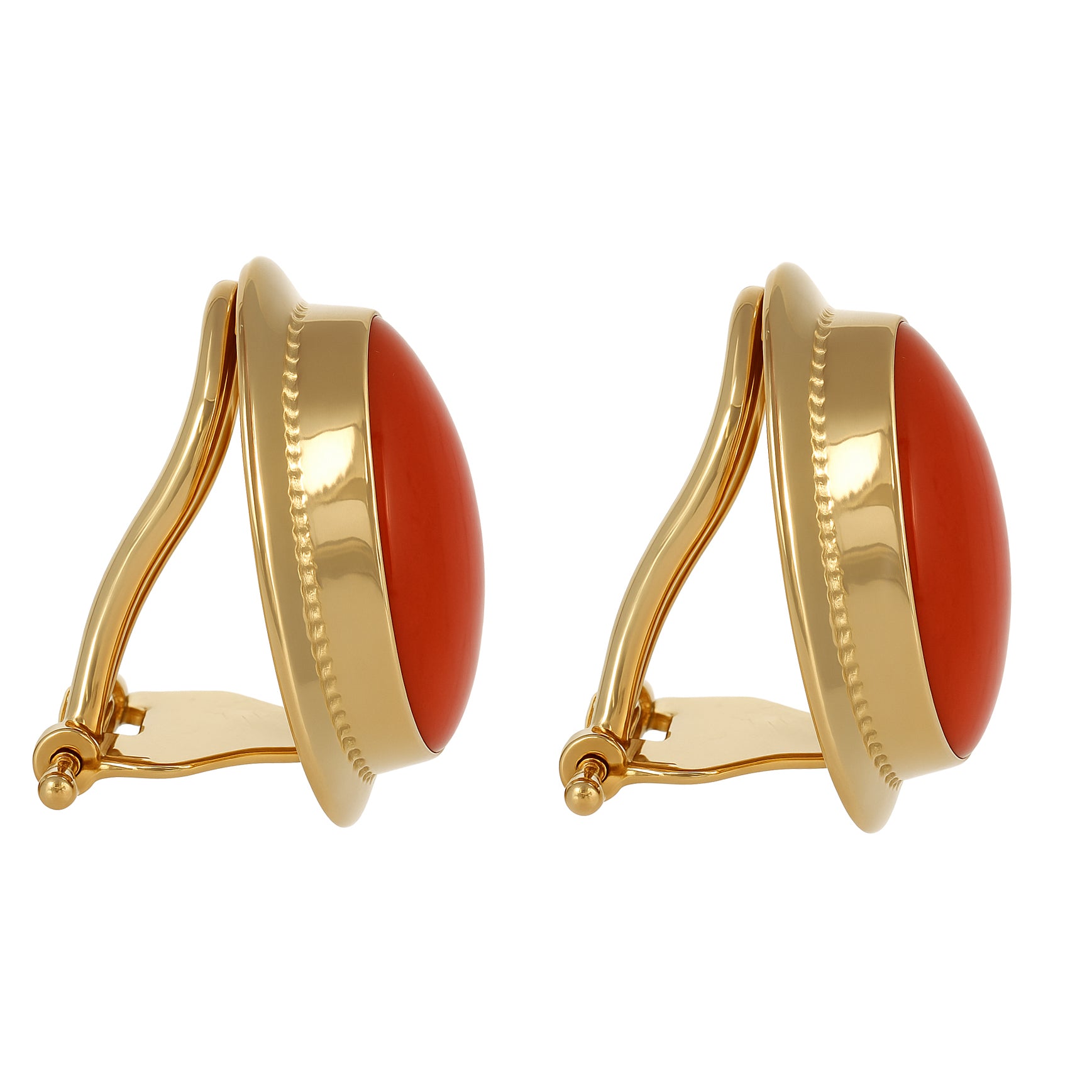 Orecchini - 18 carati Oro giallo - Corallo