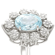 Anello - 18 carati Oro bianco - 1.95ct. tw. Acquamarina - Diamante