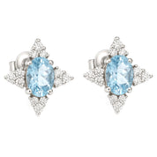 Orecchini - 18 carati Oro bianco - 1.72ct. tw. Acquamarina - Diamante