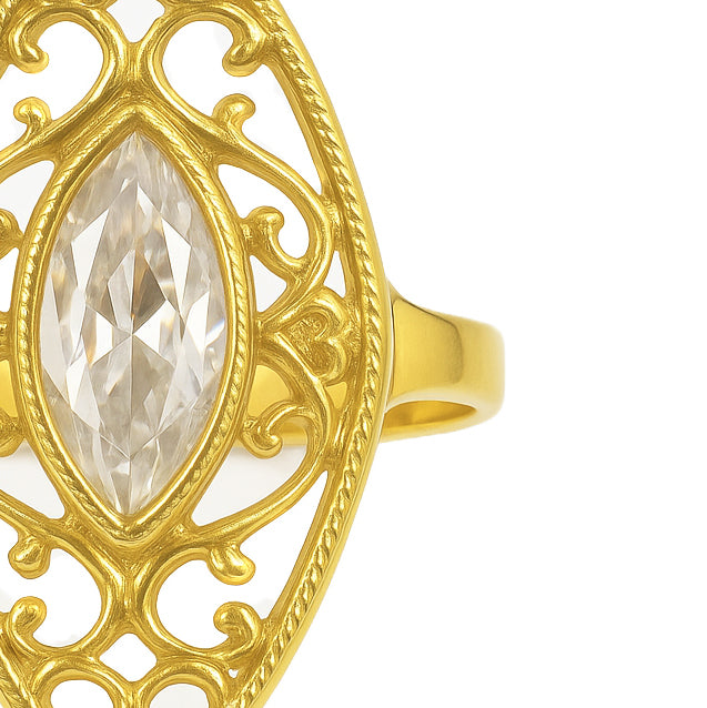 Anello in Oro Giallo, 18 carati - zircone