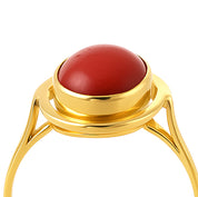 Anello - 18 carati Oro giallo Corallo