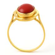 Anello - 18 carati Oro giallo Corallo