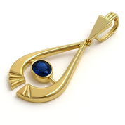 Ciondolo - 18 carati Oro giallo - 0.85ct. tw. Zaffiro