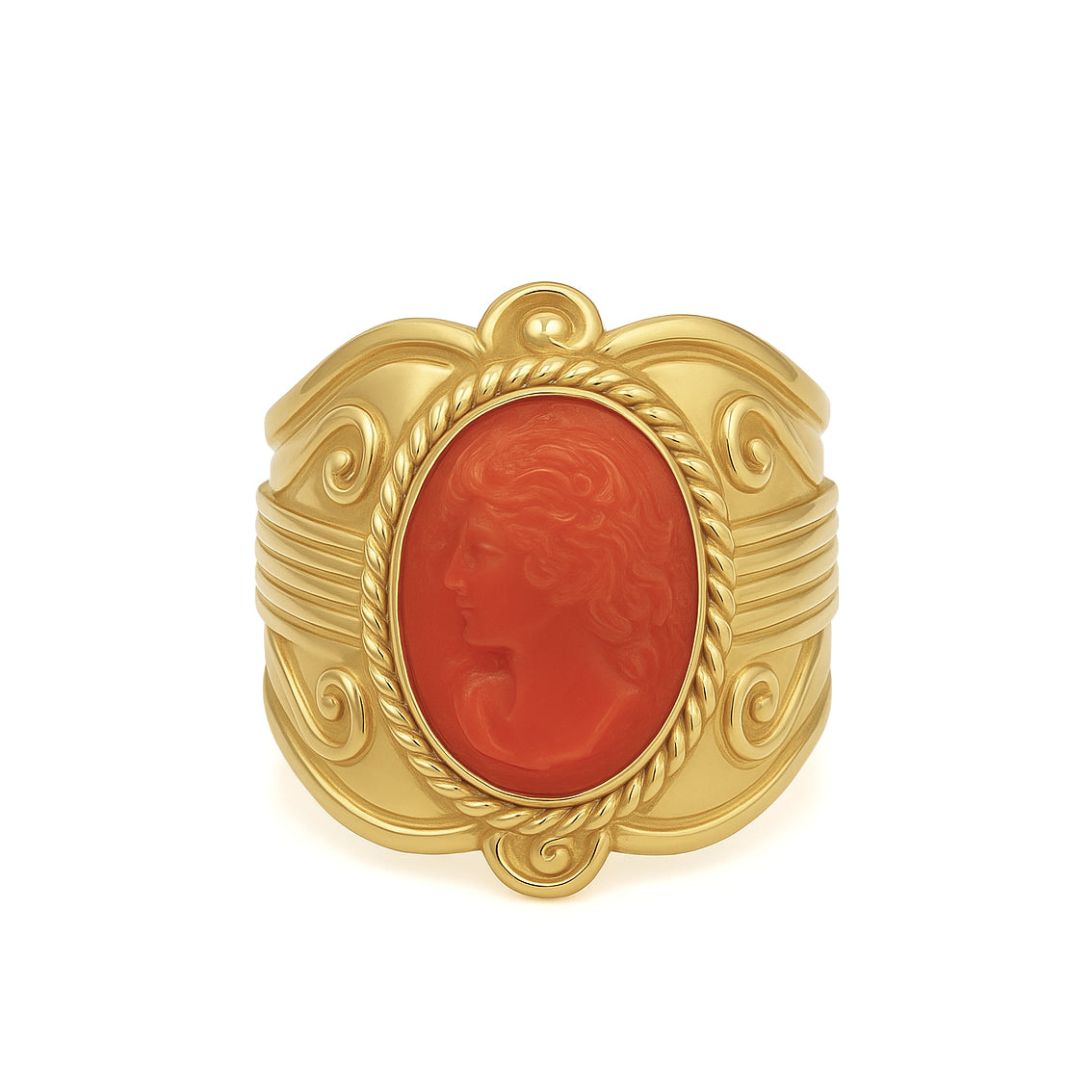 Anello - 18 carati Oro giallo Corallo