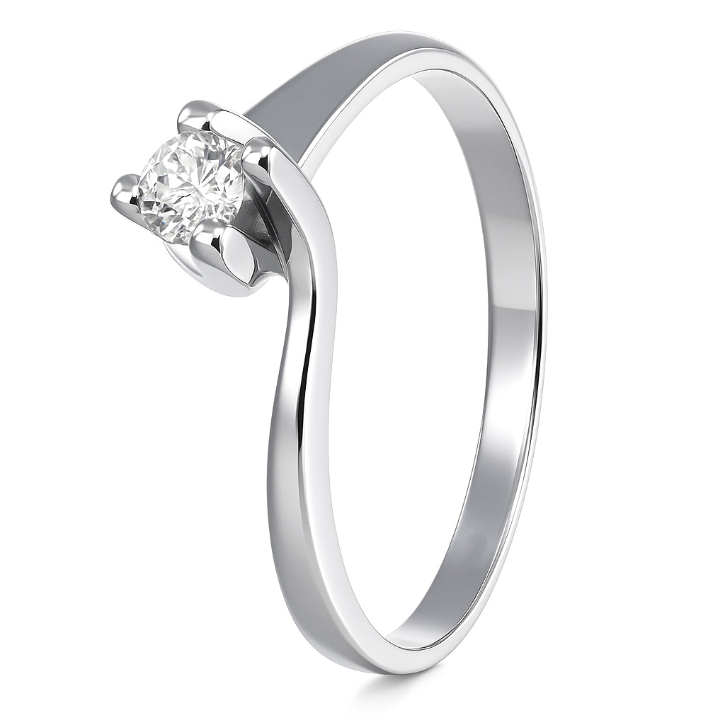 Anello - 18 carati Oro bianco - 0.20ct. tw. Diamante (Naturale)