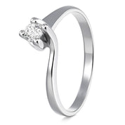 Anello - 18 carati Oro bianco - 0.20ct. tw. Diamante (Naturale)