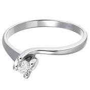 Anello - 18 carati Oro bianco - 0.20ct. tw. Diamante (Naturale)