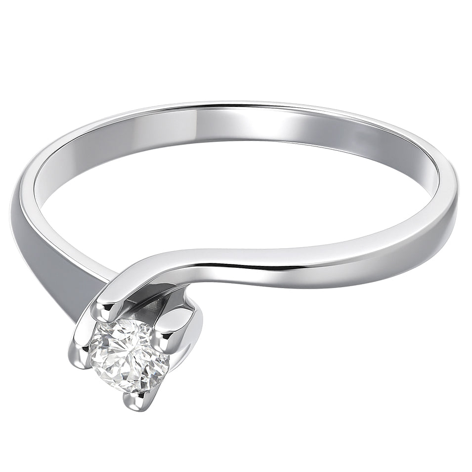 Anello - 18 carati Oro bianco - 0.20ct. tw. Diamante (Naturale)