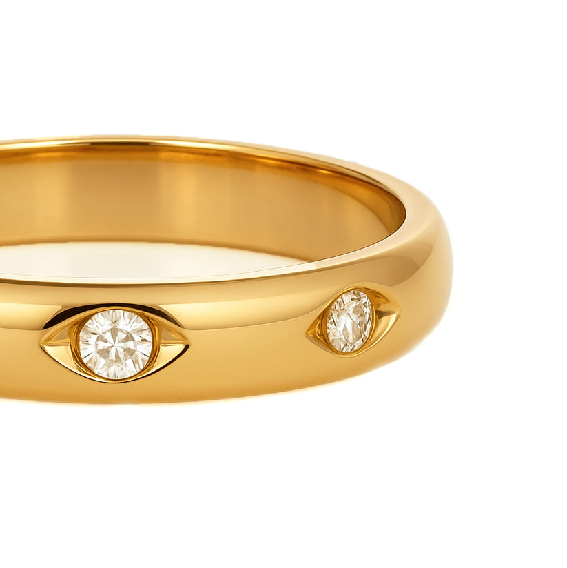 Anello - 18 carati Oro giallo - 0.08ct. tw. Diamante (Naturale)