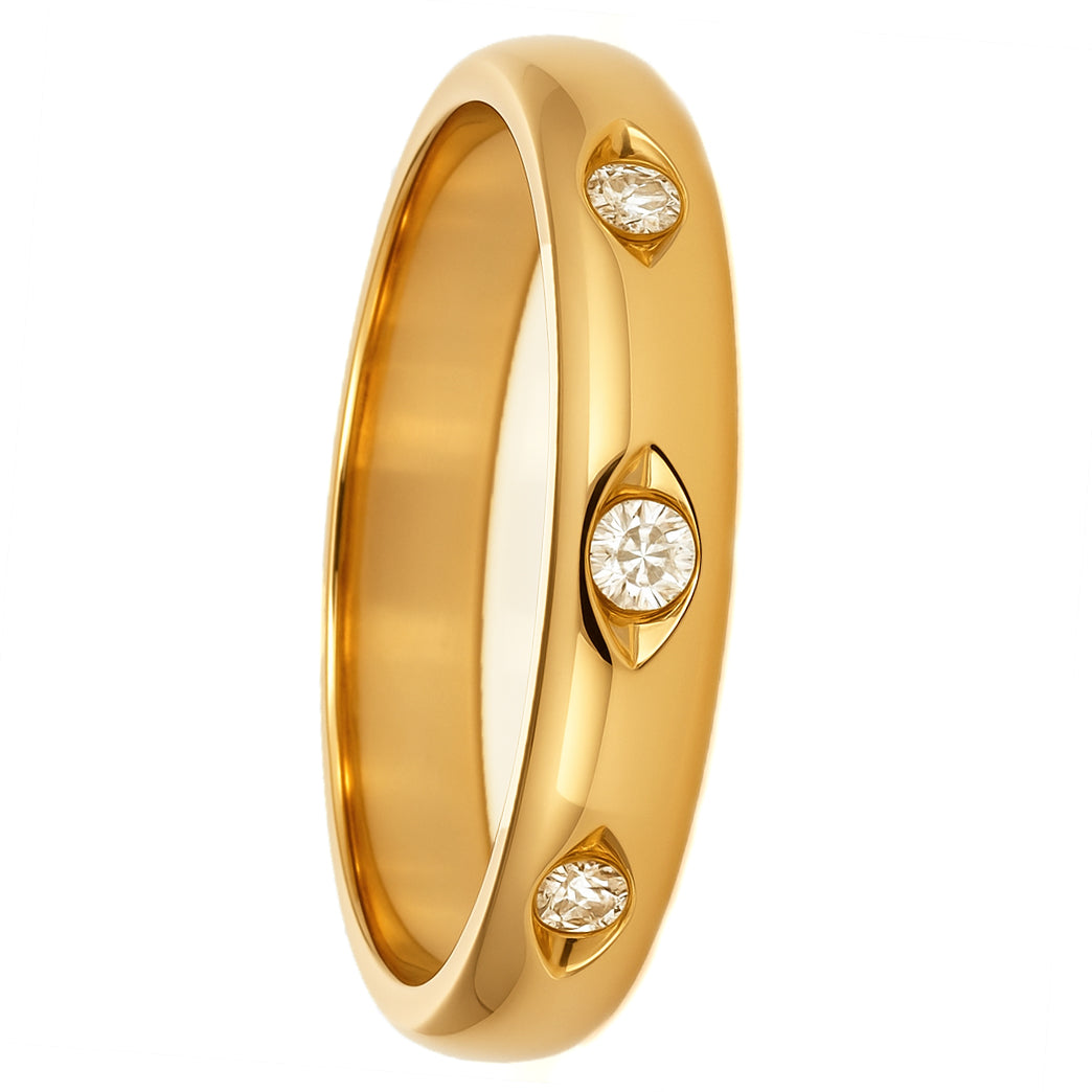 Anello - 18 carati Oro giallo - 0.08ct. tw. Diamante (Naturale)