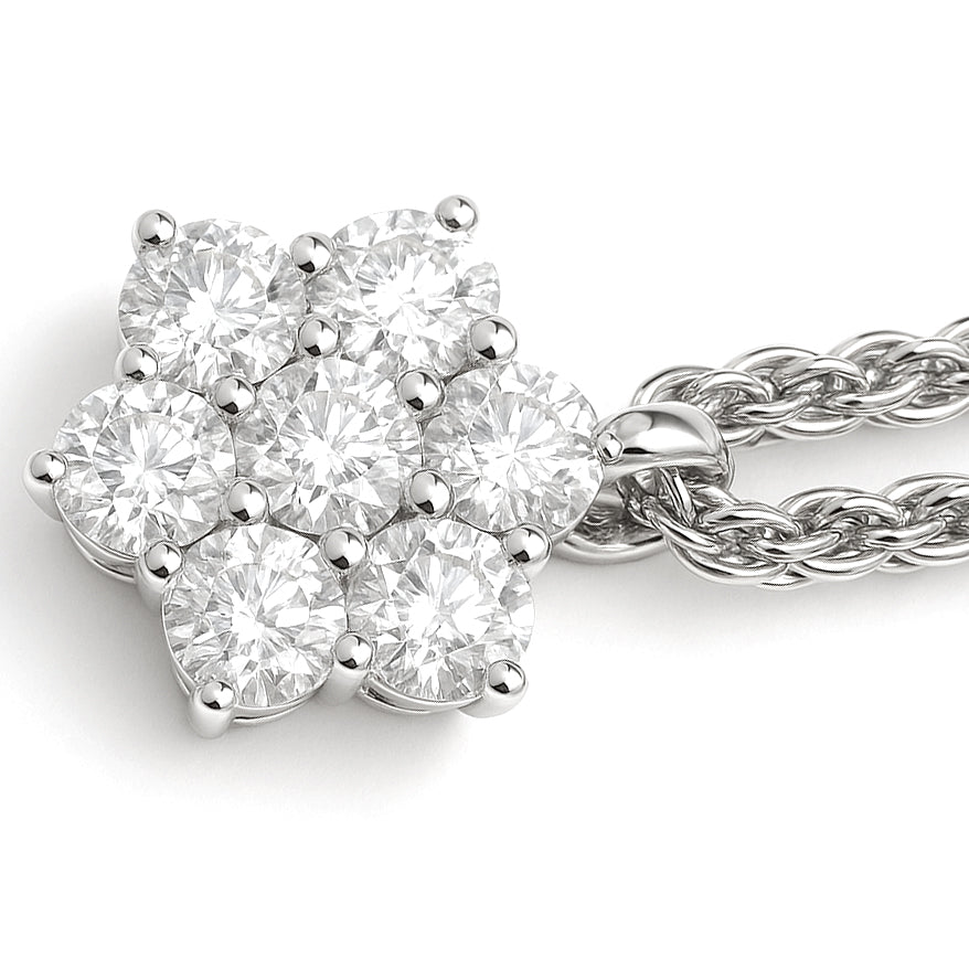 Collana con ciondolo - 18 carati Oro bianco - 0.42ct. tw. Diamante (Naturale)