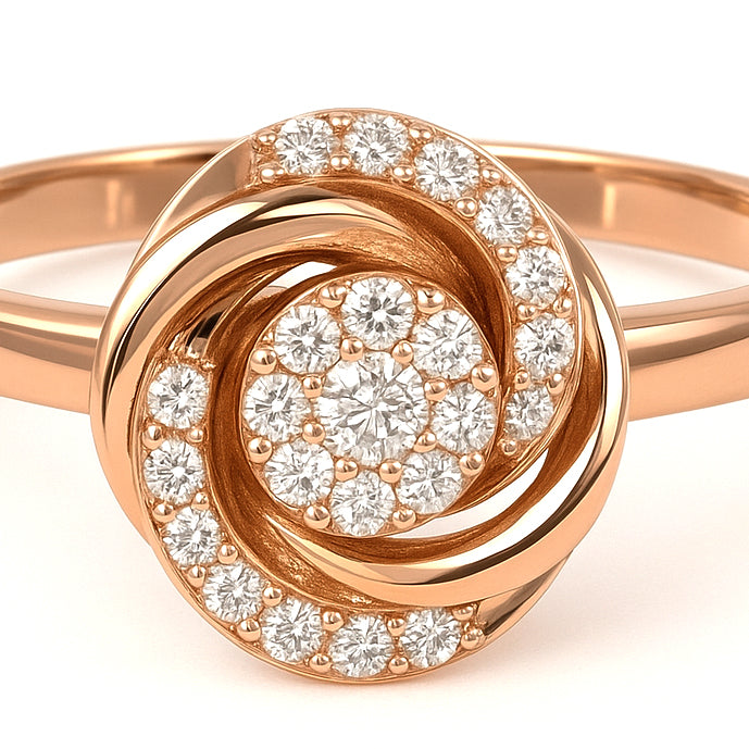 Anello - 18 carati Oro bianco, Oro giallo - 0.42ct. tw. Diamante (Naturale)