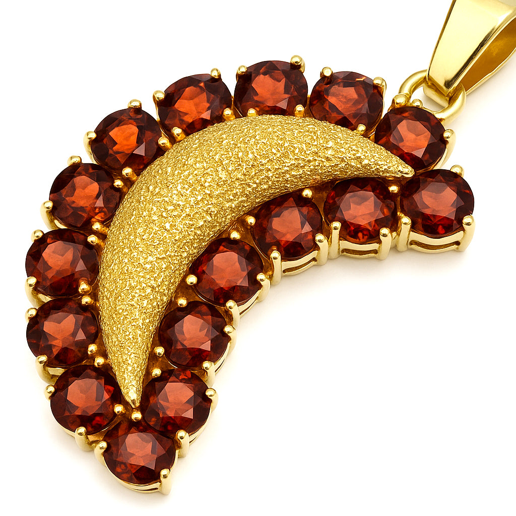 Ciondolo - 18 carati Oro giallo - 3.20ct. tw. Granato