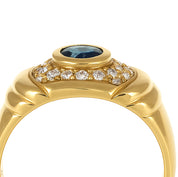 Anello - 18 carati Oro giallo - 0.19ct. tw. Zaffiro - Diamante