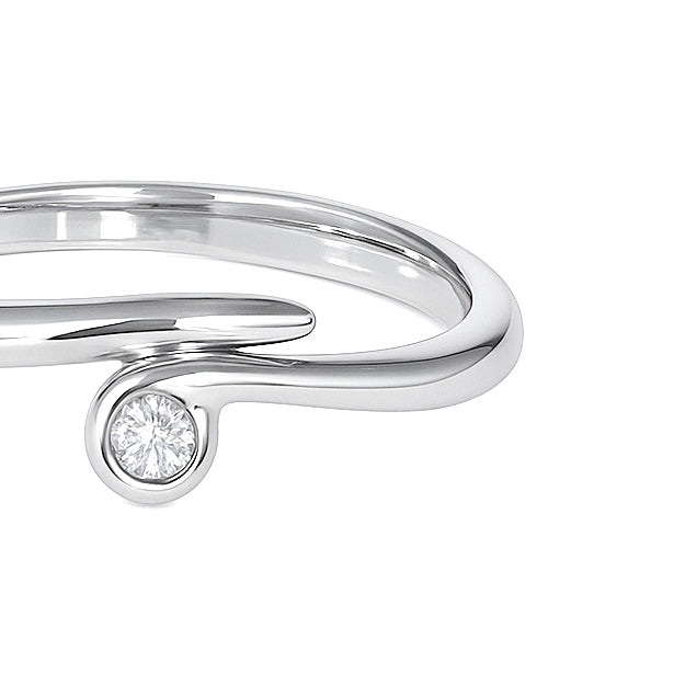 Anello - 18 carati Oro bianco - 0.03ct. tw. Diamante (Naturale)