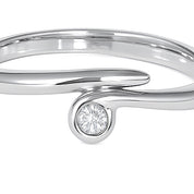 Anello - 18 carati Oro bianco - 0.03ct. tw. Diamante (Naturale)