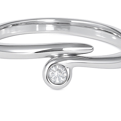 Anello - 18 carati Oro bianco - 0.03ct. tw. Diamante (Naturale)