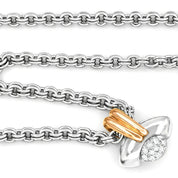 Collana con ciondolo - 18 carati Oro bianco, Oro rosa - 0.30ct. tw. Diamante (Naturale)