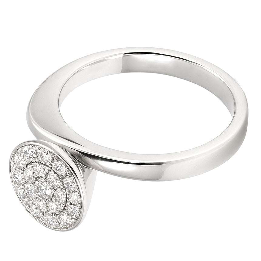 Anello - 18 carati Oro bianco - 0.29ct. tw. Diamante (Naturale)