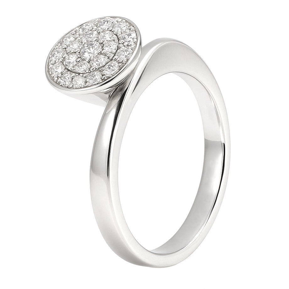 Anello - 18 carati Oro bianco - 0.29ct. tw. Diamante (Naturale)