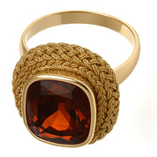 Anello - 18 carati Oro giallo - 4.00ct. tw. Quarzo