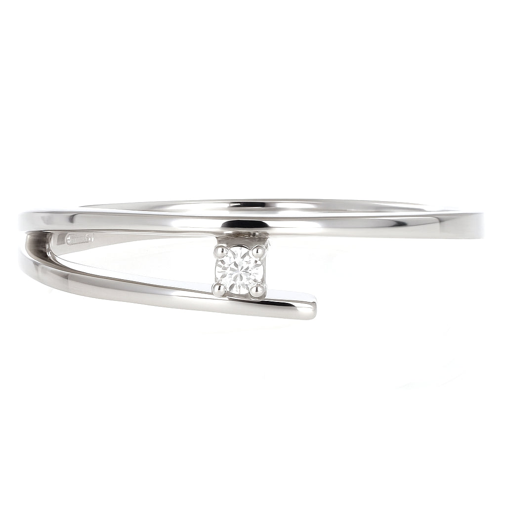 Anello in Oro Bianco 18 carati -Diamante