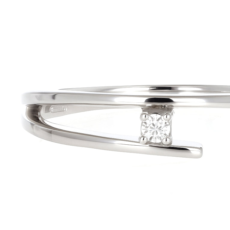 Anello in Oro Bianco 18 carati -Diamante