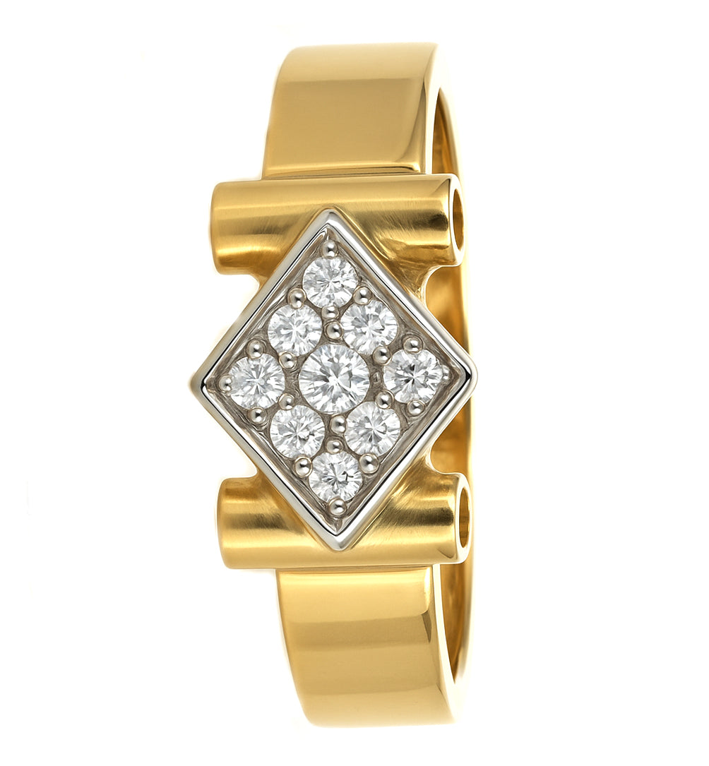 Anello - 18 carati Oro bianco, Oro giallo - 0.095ct. tw. Diamante (Naturale)