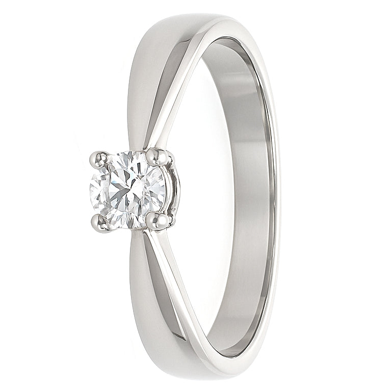 Anello - 18 carati Oro bianco - 0.25ct. tw. Diamante (Naturale)