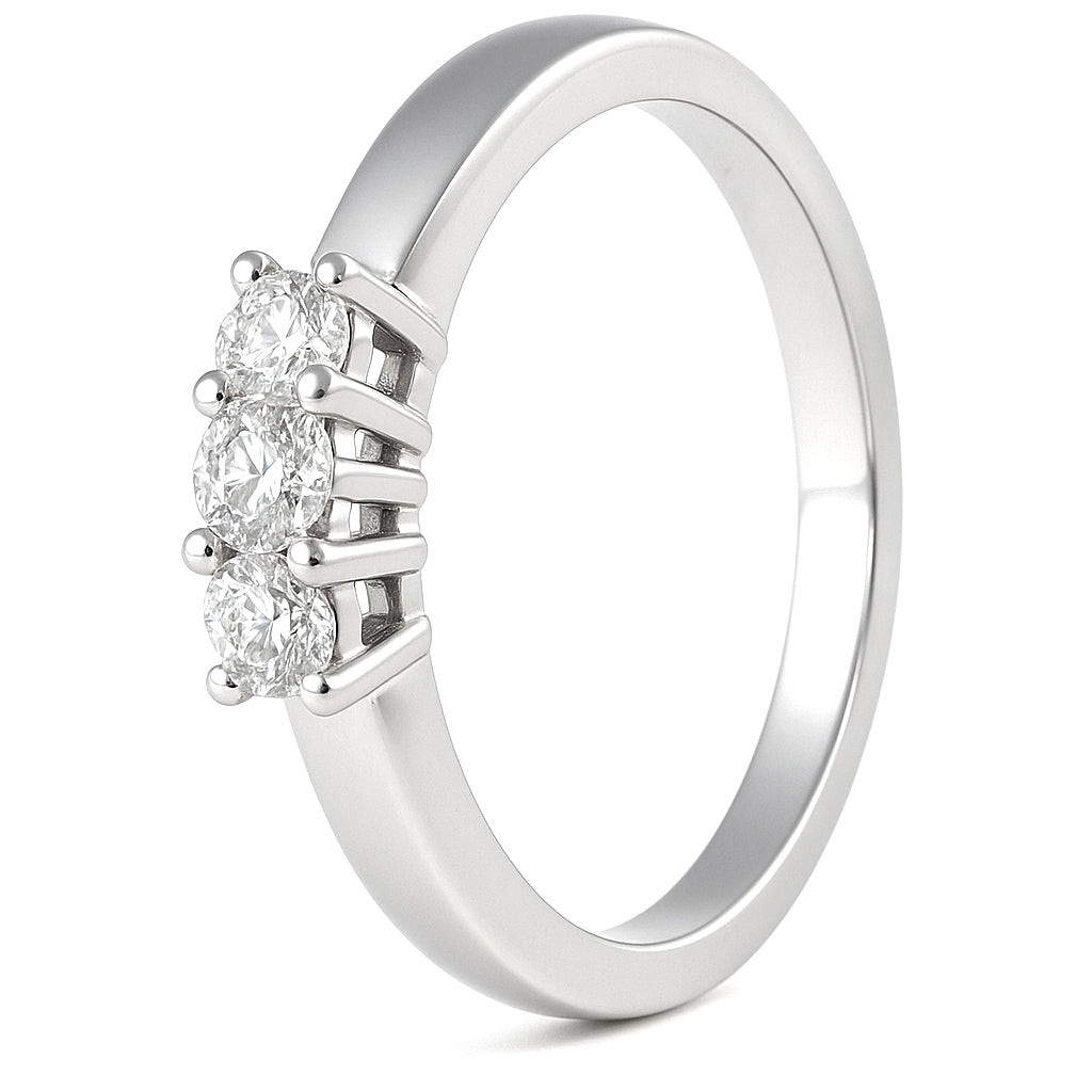 Anello - 18 carati Oro bianco - 0.27ct. tw. Diamante (Naturale)