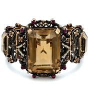 Bracciale - 18 carati Oro giallo, Argento, Quarzo fumè - microperle-rubini - 240.00ct. tw.