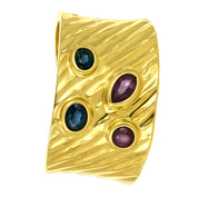 Anello - 18 carati Oro giallo - 0.44ct. tw. Zaffiro - Rubino