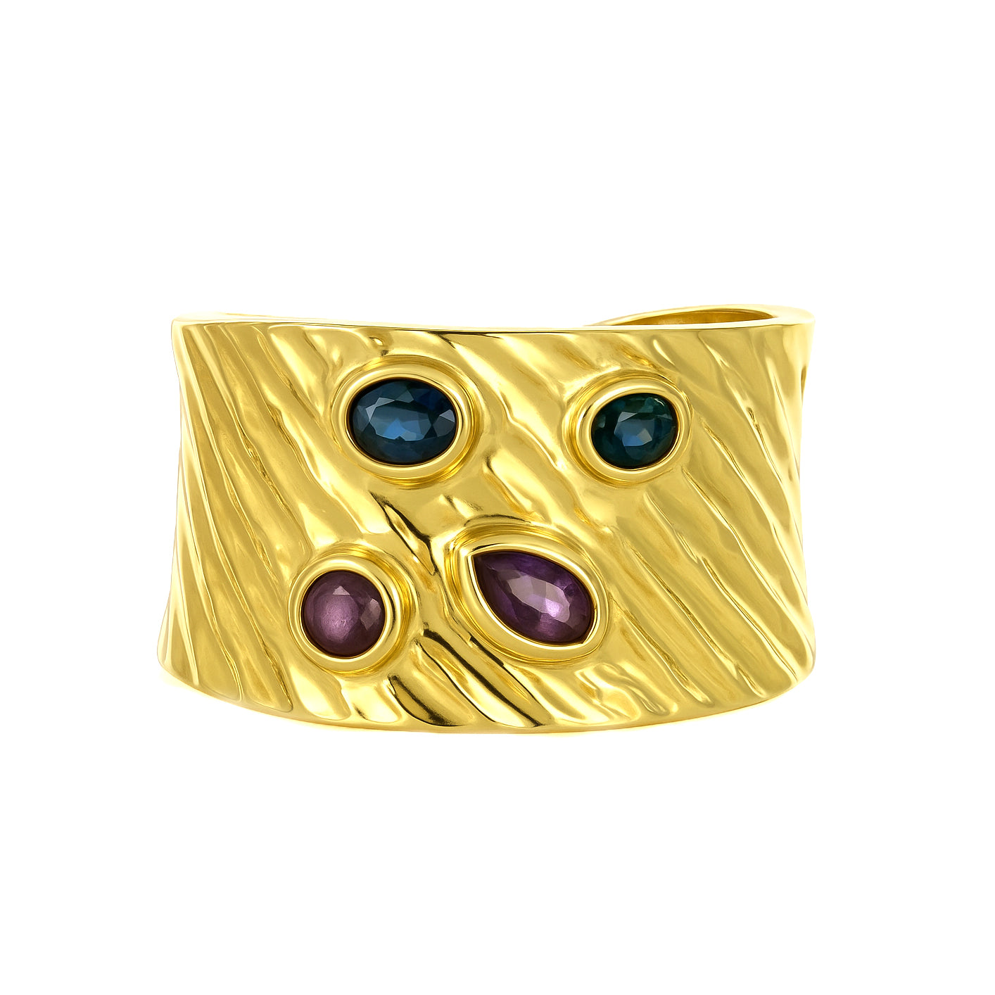 Anello - 18 carati Oro giallo - 0.44ct. tw. Zaffiro - Rubino