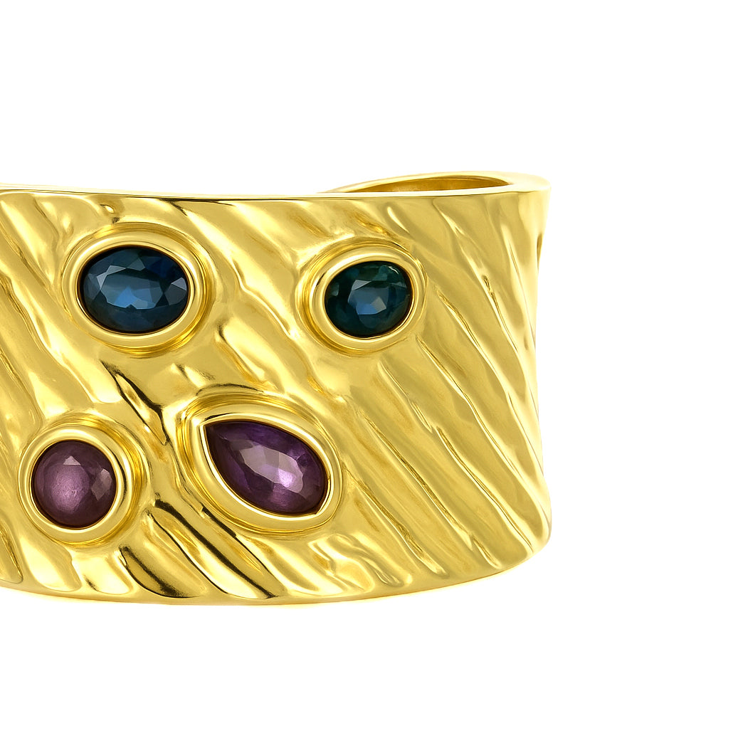 Anello - 18 carati Oro giallo - 0.44ct. tw. Zaffiro - Rubino