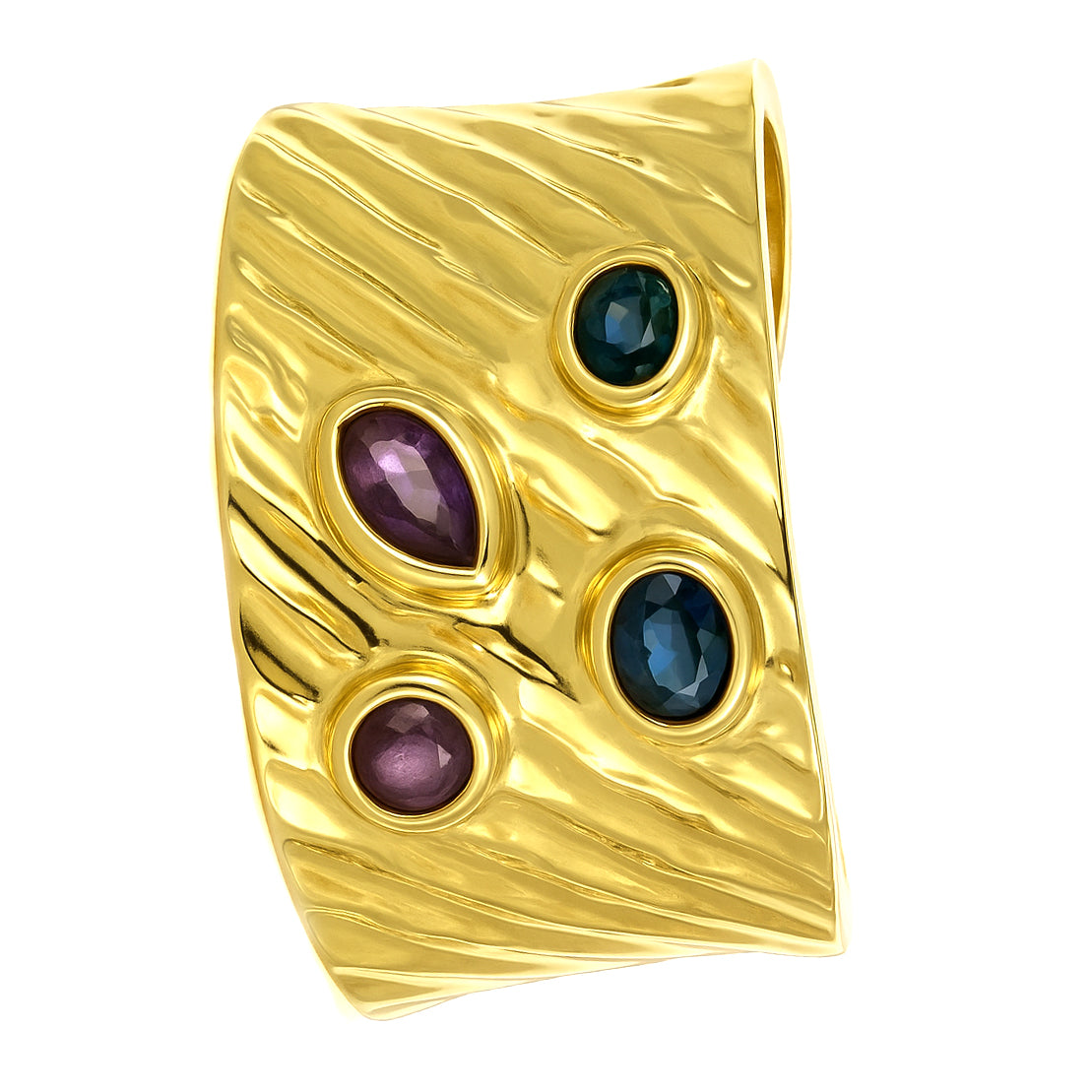 Anello - 18 carati Oro giallo - 0.44ct. tw. Zaffiro - Rubino