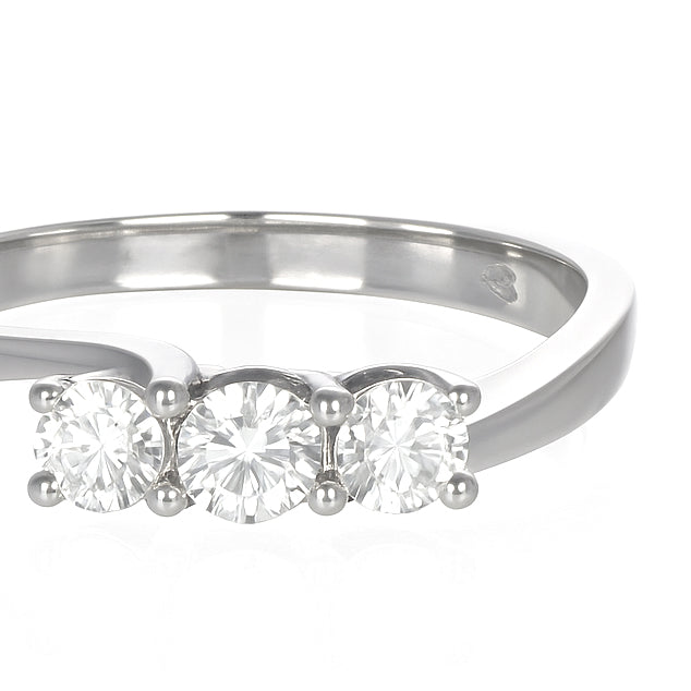 Anello - 18 carati Oro bianco - 0.33ct. tw. Diamante (Naturale)