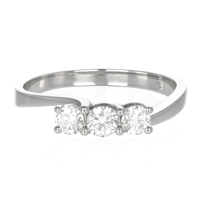 Anello - 18 carati Oro bianco - 0.33ct. tw. Diamante (Naturale)