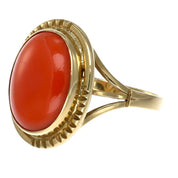 Anello - 18 carati Oro giallo Corallo