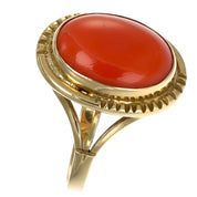 Anello - 18 carati Oro giallo Corallo